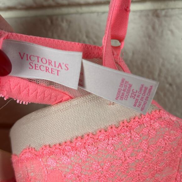 Victoria’s Secret Coral  Lace Bra size 32C - Picture 3 of 8